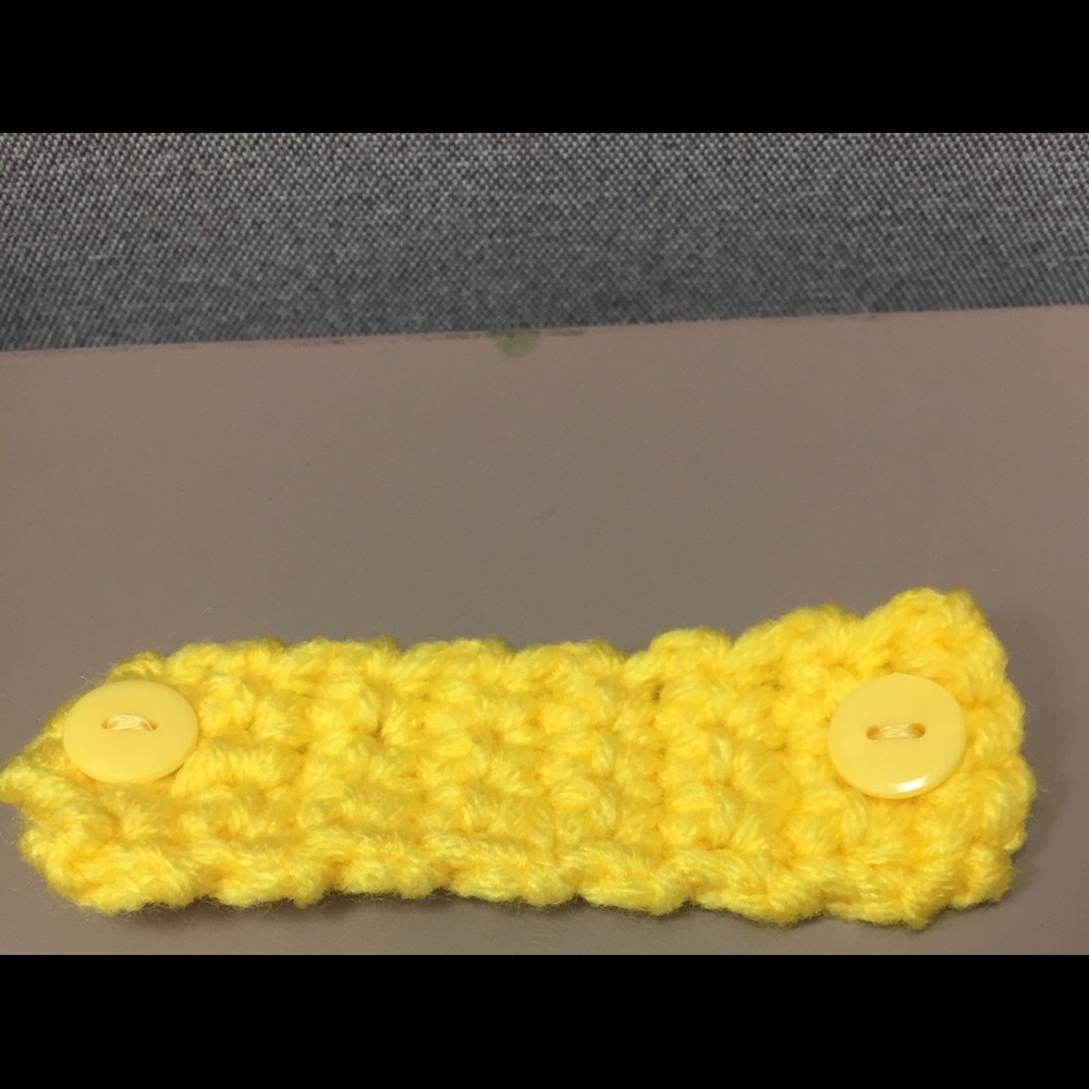 Face mask ear saver extender crochet new yellow aqua - Picture 7 of 7